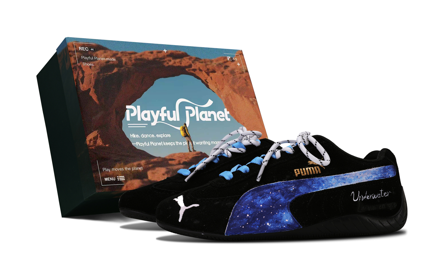

Speedcat Collection Galaxy, в коробке устойчивые к истиранию низкие кеды Casual Shoes Unisex PUMA, черный/синий