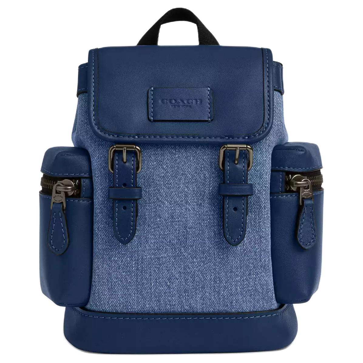 

COACH Спринт мини-поясная сумка Pebble Texture Leather с телячьей кожей мужская Dark Blue