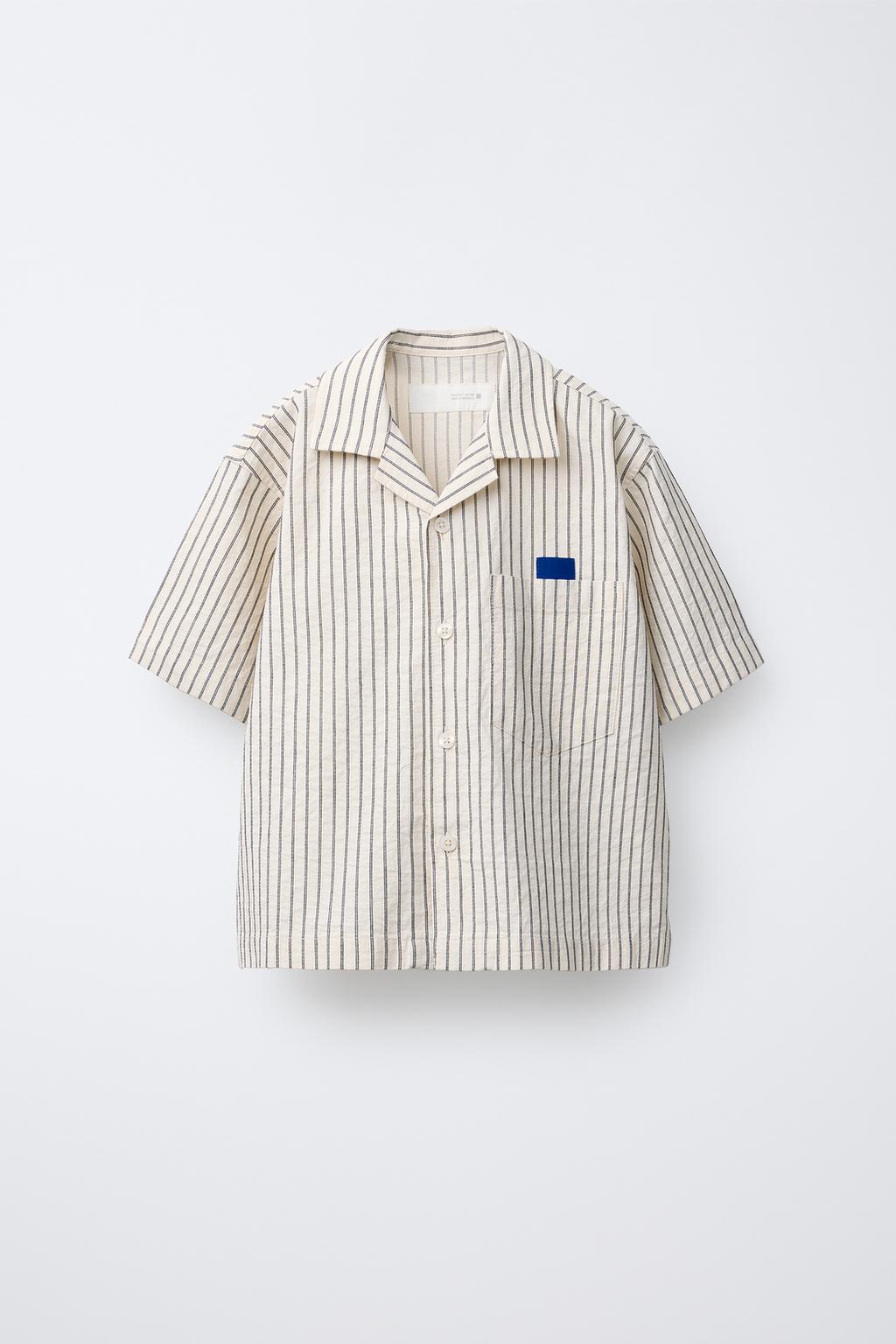 

Текстурированный топ в полоску ZARA, экрю