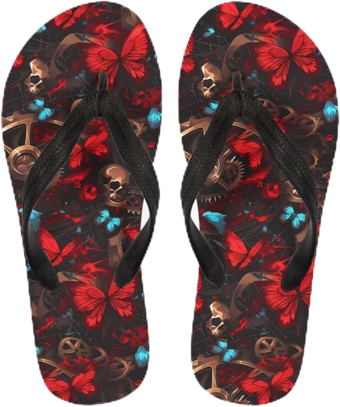 

Женские сандалии Semiouray Sunset с ремешком между пальцев, классические мужские шлепанцы с черепом, тай-дай, мягкие, удобные, унисекс, Butterfly Skull