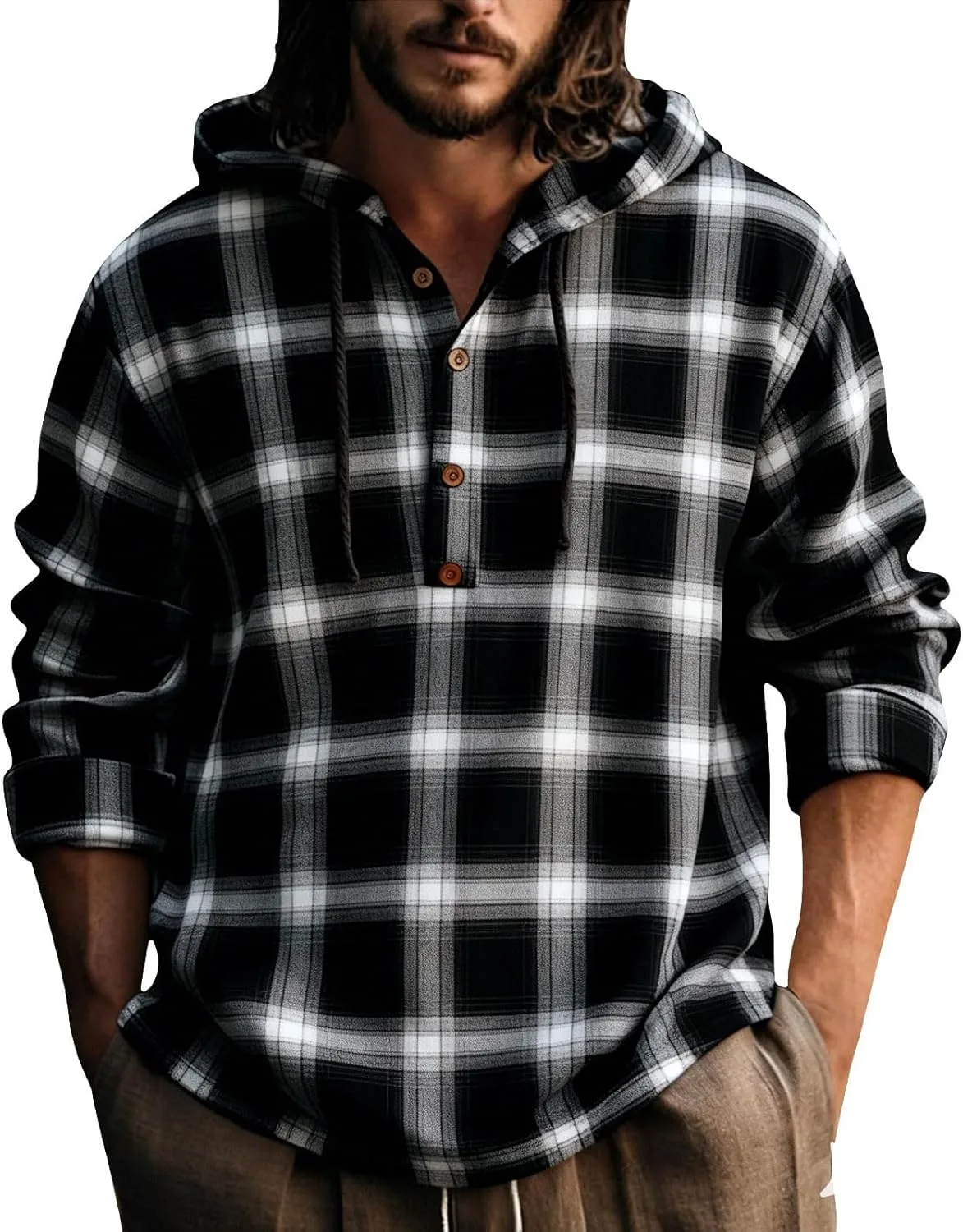 

Толстовка-рубашка с капюшоном для мужчин, Casual, легкая, с карманом