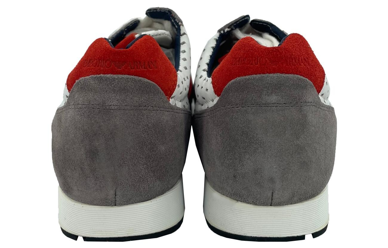 Кроссовки EMPORIO ARMANI Lifestyle Shoes Men Low-top Gray-red-white, белый — фото 4