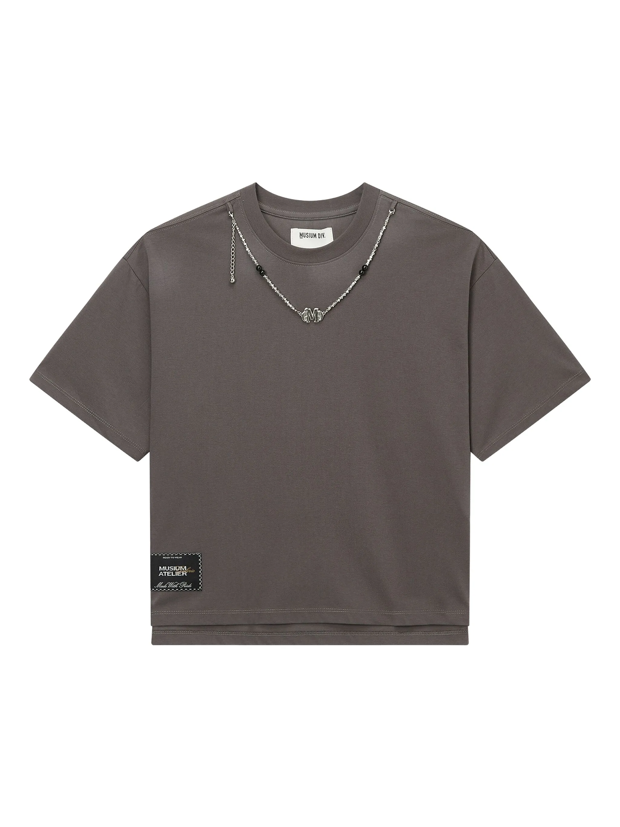 

Футболка с цепочным декором Musium Div., серый