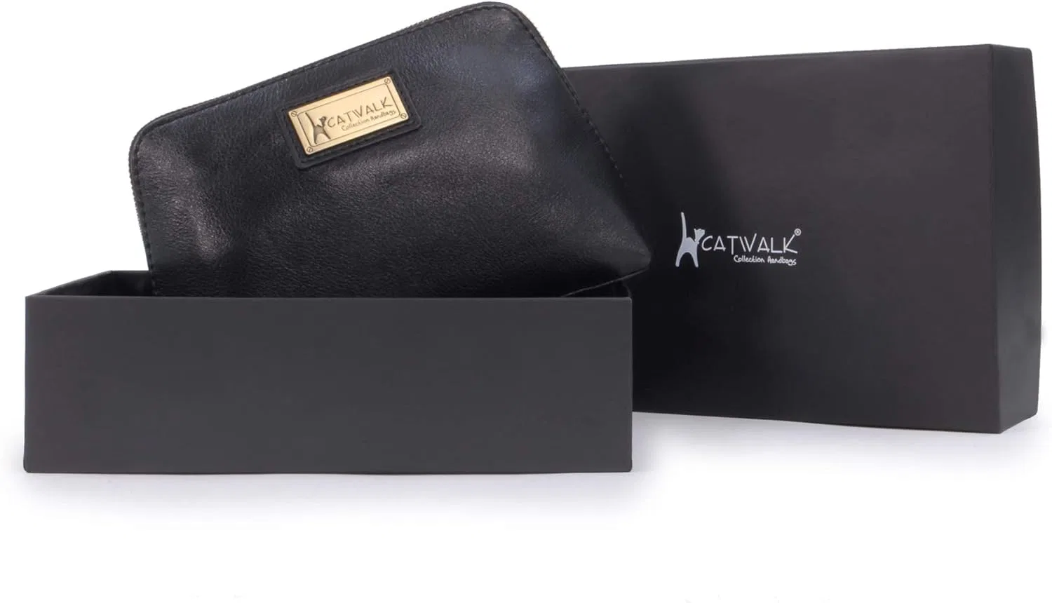Женская кожаная косметичка «Emma» от Catwalk Collection Handbags Catwalk Collection Handbags, Black — фото 3