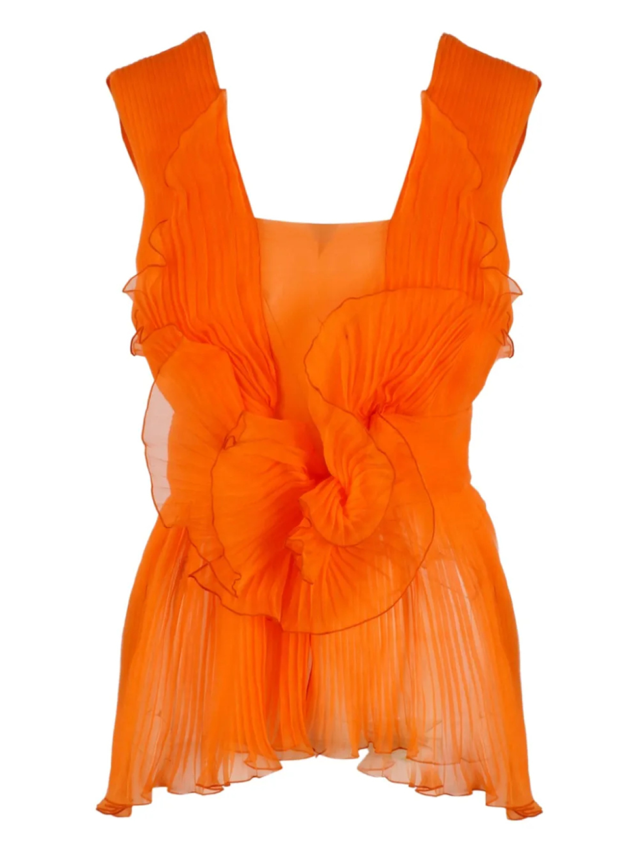 

Шелковый топ Alberta Ferretti, оранжевый