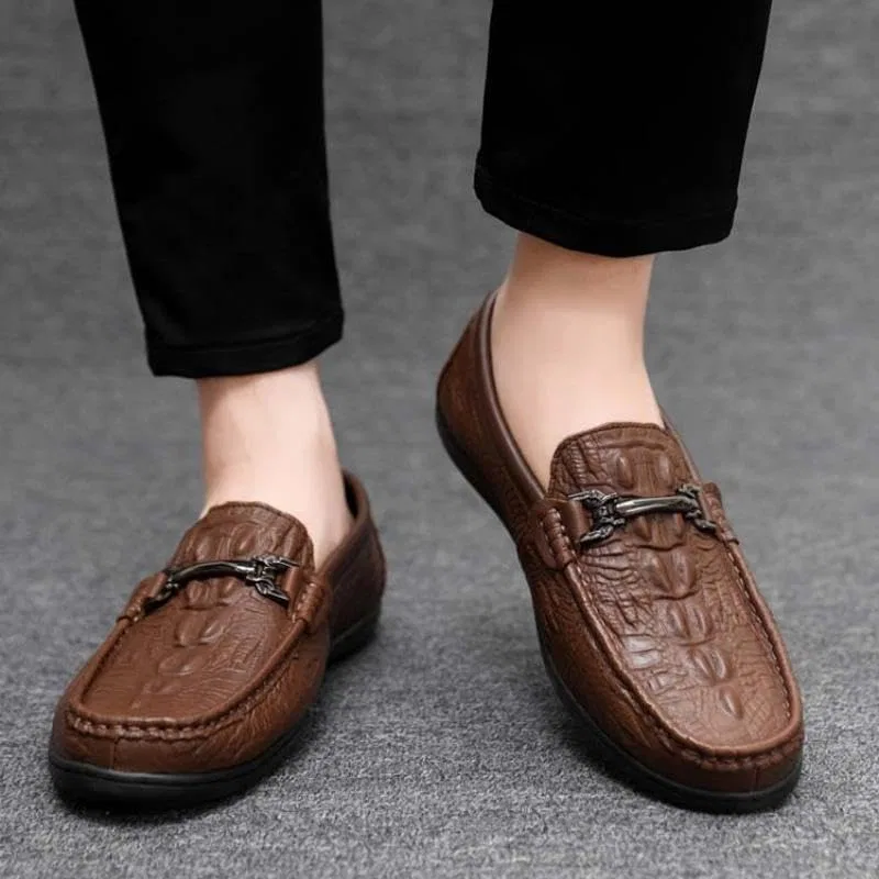 Мужские лоферы, Casual, Loafers & Slip-Ons, Men's Casual Loafers, Коричневый Fusecottc — фото 2
