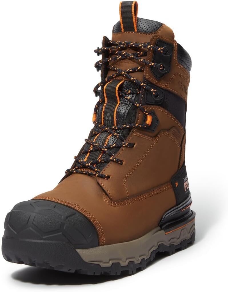 

Timberland PRO мужские ботинки Boondock Ultralight 8 дюймов с композитным защитным носком, водонепроницаемые, Light Brown