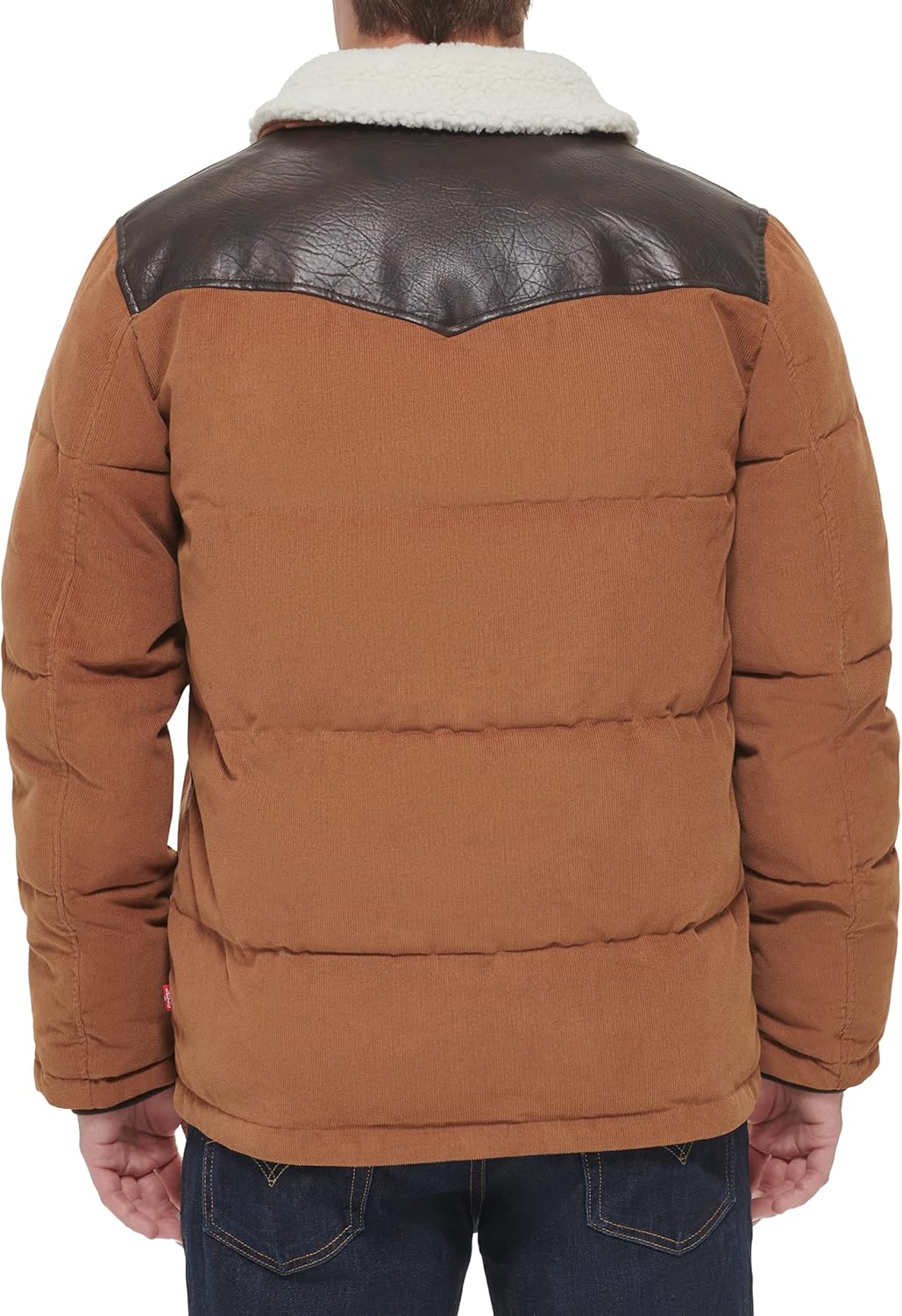 Мужская стеганая куртка Levi's Out West из смешанной ткани, Worker Brown Puffer — фото 2