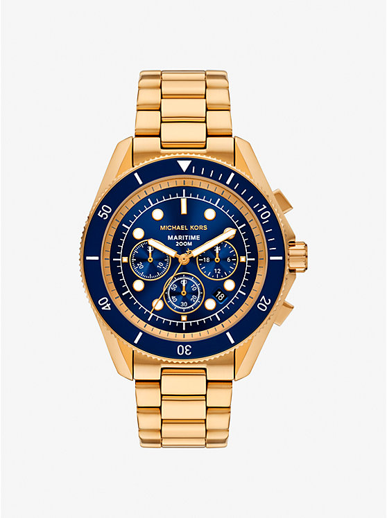 

Крупные морские часы золотистого цвета Michael Kors, золотой