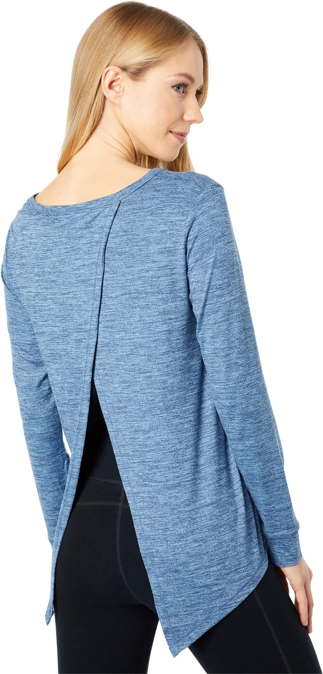 

Футболка Jockey Active Recycled Fibers Tie Back Long Sleeve Tee, цвет Raven Blue Heather