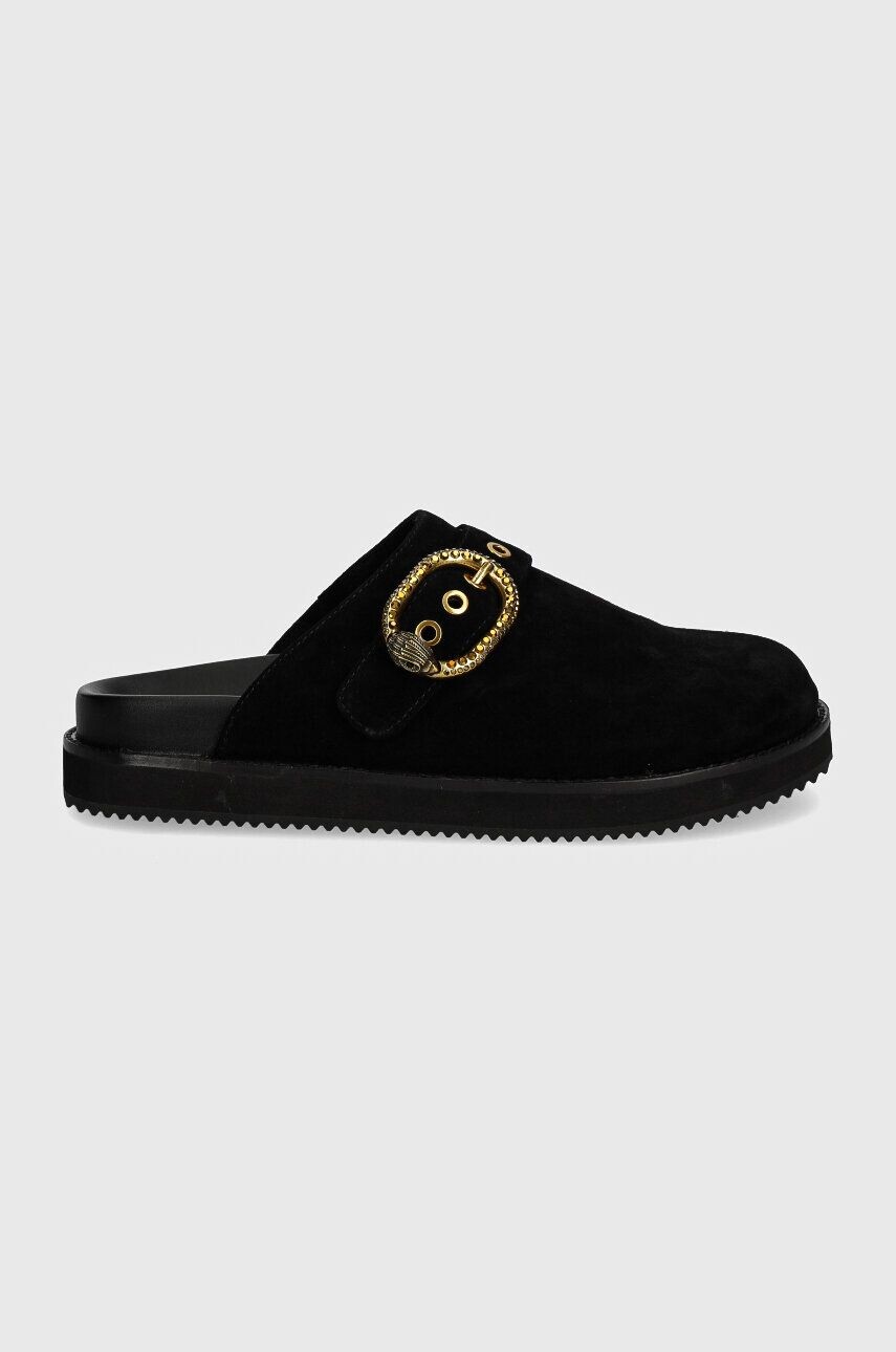 Kurt Geiger London Mayfair Повседневные замшевые шлепанцы на плоской подошве, черный — фото 3