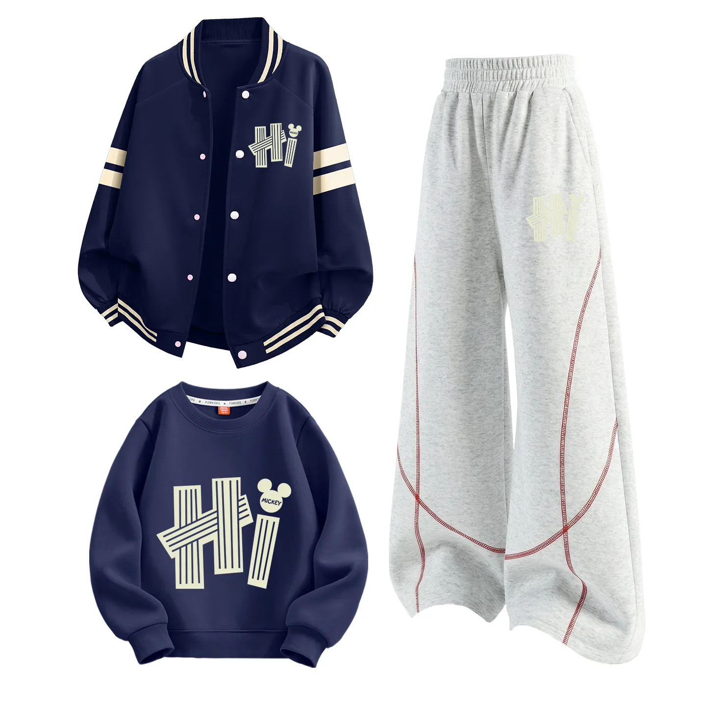 Детская повседневная спортивная футболка с круглым вырезом Disney, Dihalo K Navy Blue+Dihalo K White Heather Gray+Dihalo Navy Blue