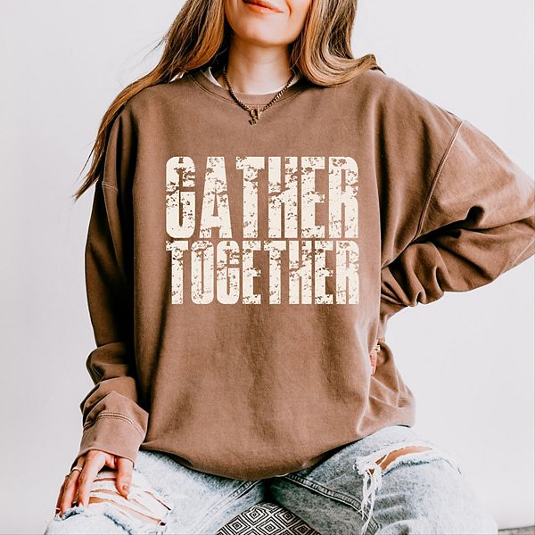 

Свитшот Gather Together Block Distressed Simply Sage Market, Espresso
