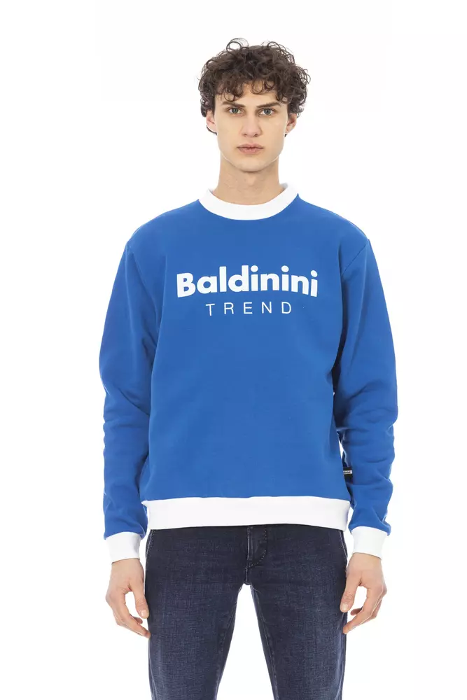 

Синий хлопковый мужской свитер Baldinini Trend