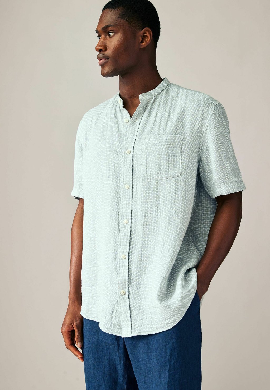 

Рубашка GRANDAD COLLAR FIT Next, серый