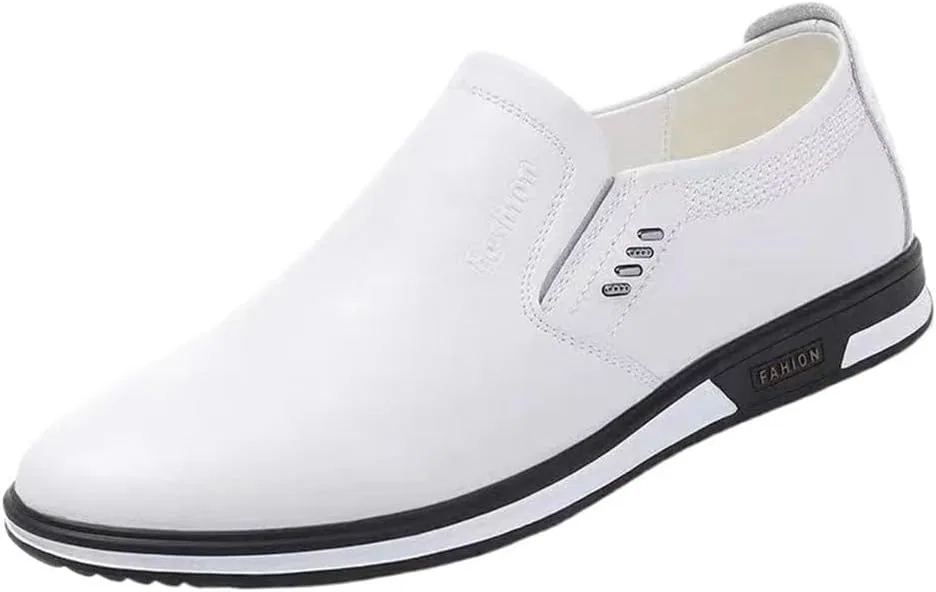Лоферы мужские кожаные, ретро, Slip On, белый DHFIRUFSHLO