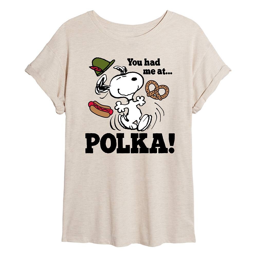 

Юниорская футболка Peanuts You Had Me At в струящийся горошек Licensed Character, бежевый