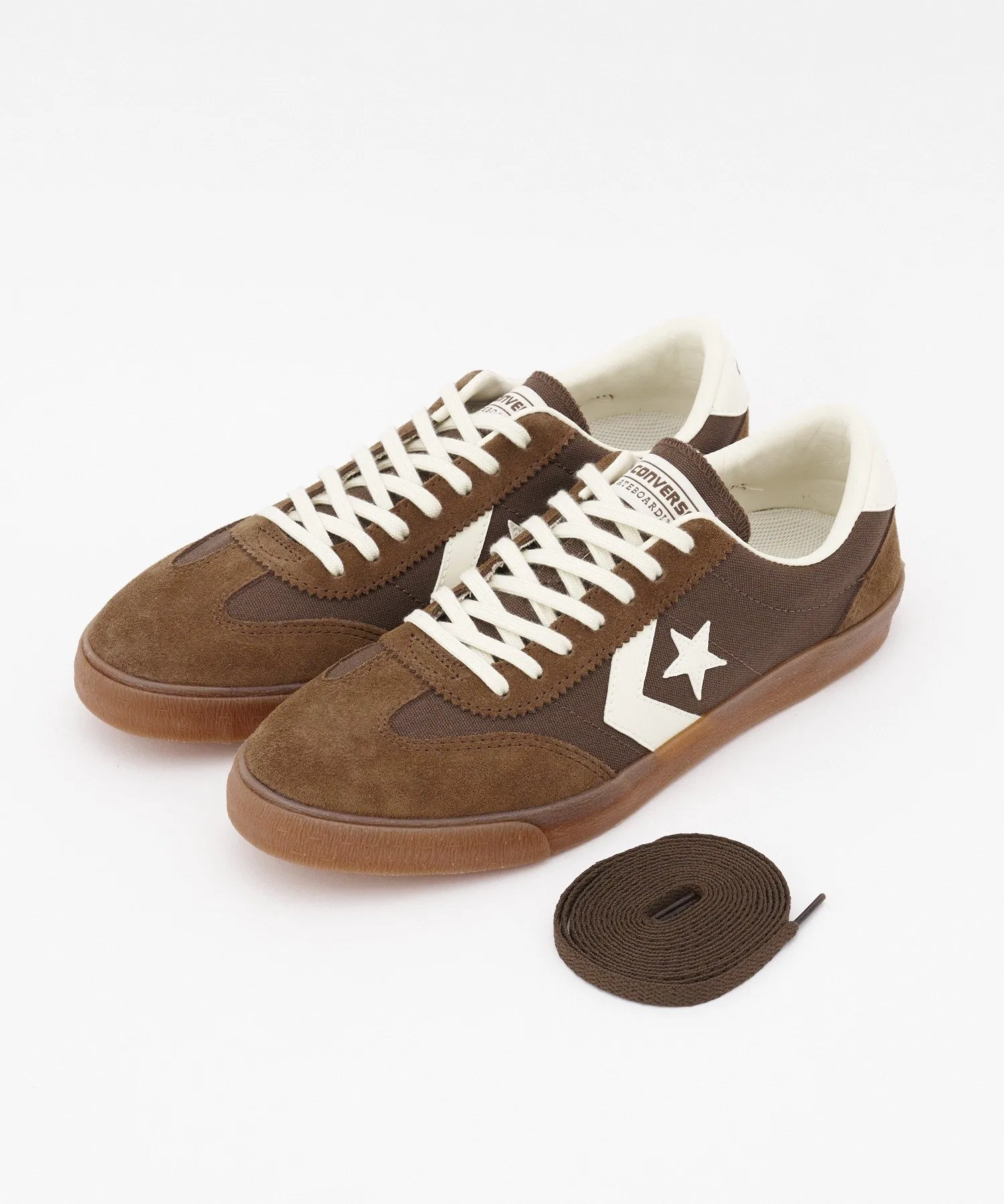 Мужские кеды из канваса и замши CONVERSE ROADCLASSIC SK OX коричневые — фото 3