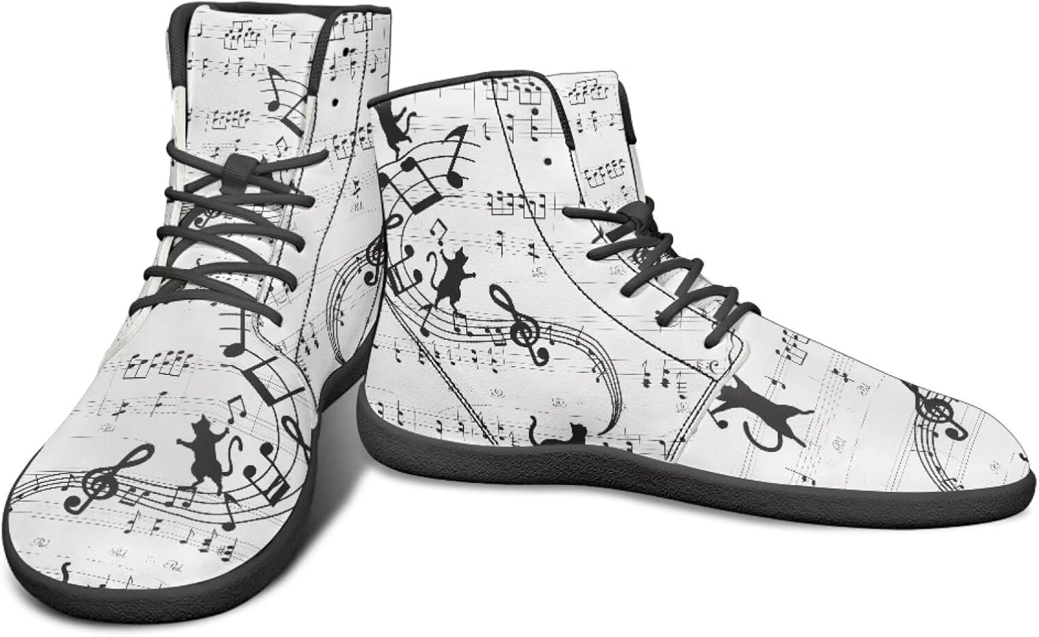 

Кроссовки Binienty из искусственной кожи на шнуровке, Music Note Cat