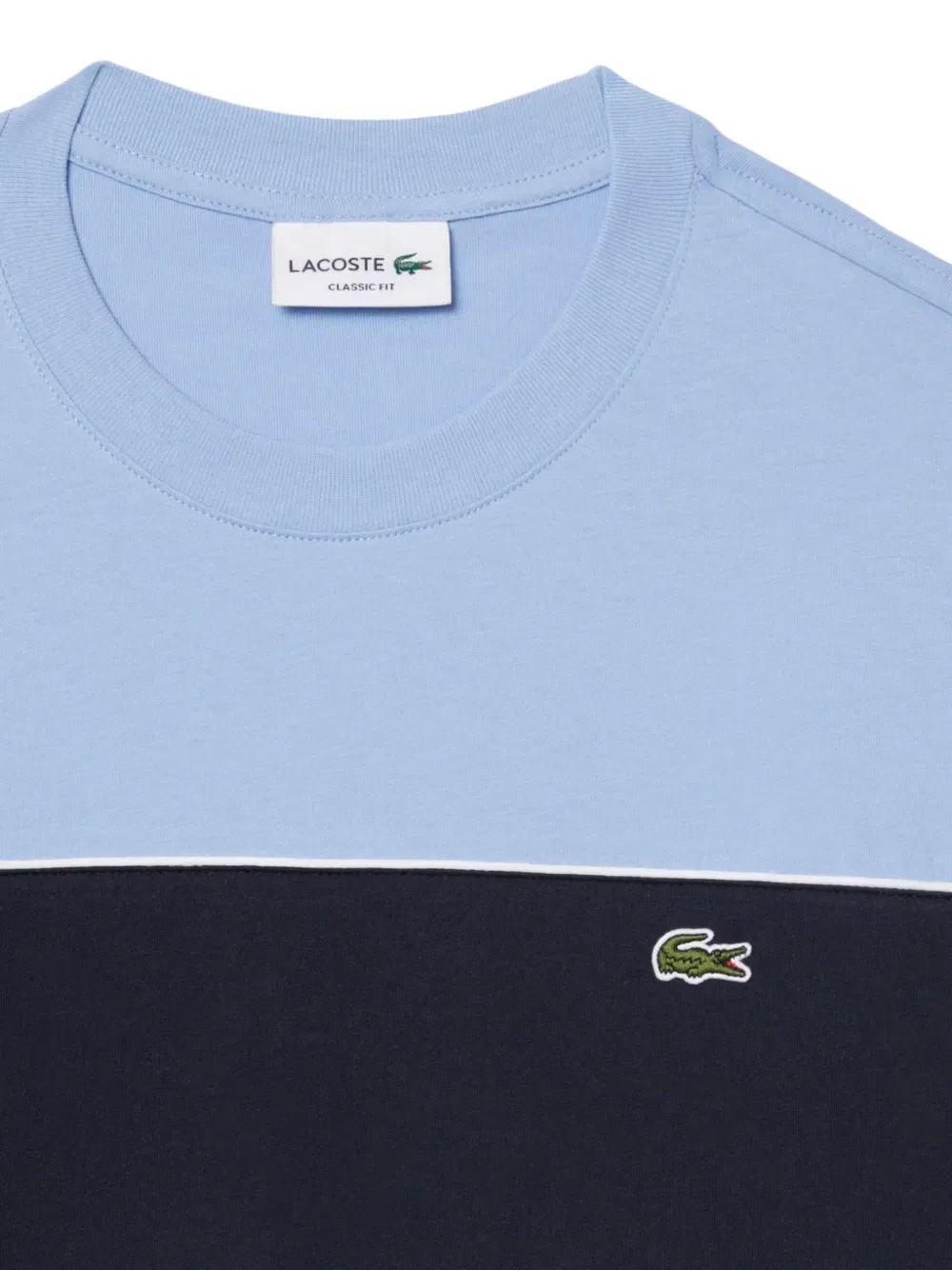Полосатая футболка с круглым вырезом Lacoste, синий — фото 3