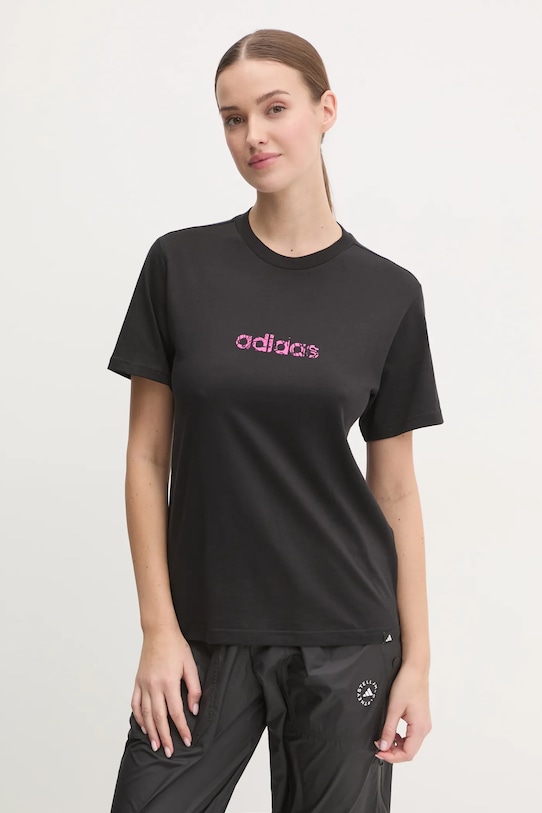 

Хлопковая футболка Camo Adidas, черный