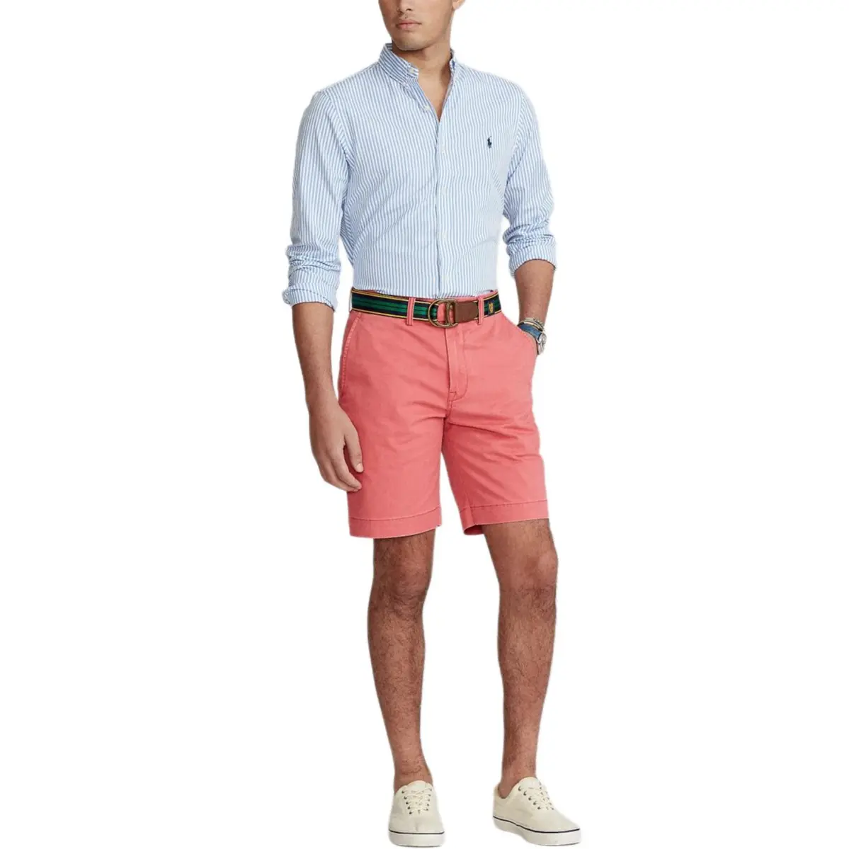 Хлопковая льняная рубашка Polo Ralph Lauren, светло-голубой — фото 3