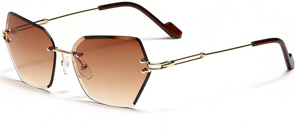 

Мужские солнцезащитные очки без оправы с многоугольным оправом, женские солнцезащитные очки с крупной оправой и градиентным переходом цвета, защита от УФ-излучения UV400 LANGSER, 3