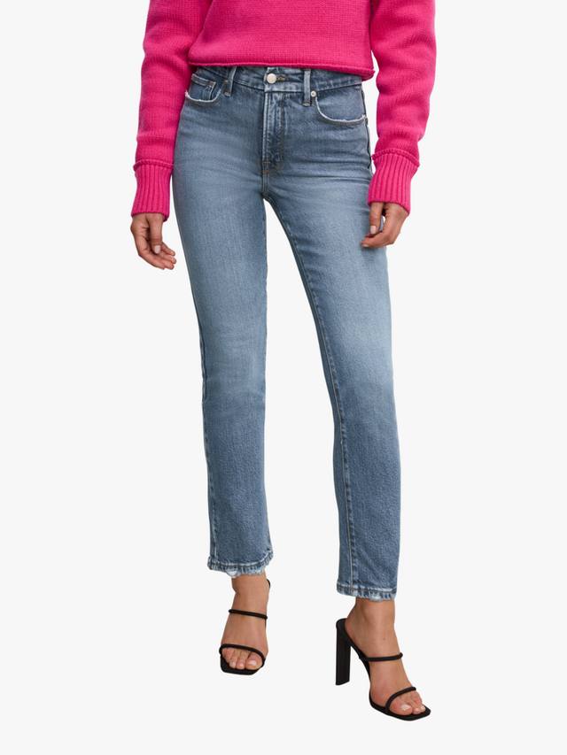 

Прямые джинсы с высокой посадкой Good American, синий