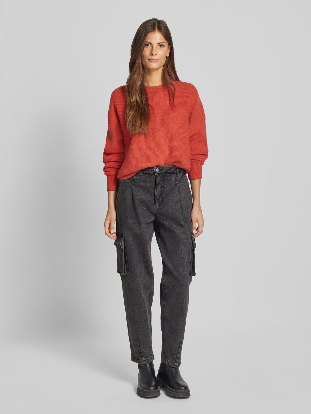 

Вязаный свитер с круглым вырезом Scotch & Soda, коралл