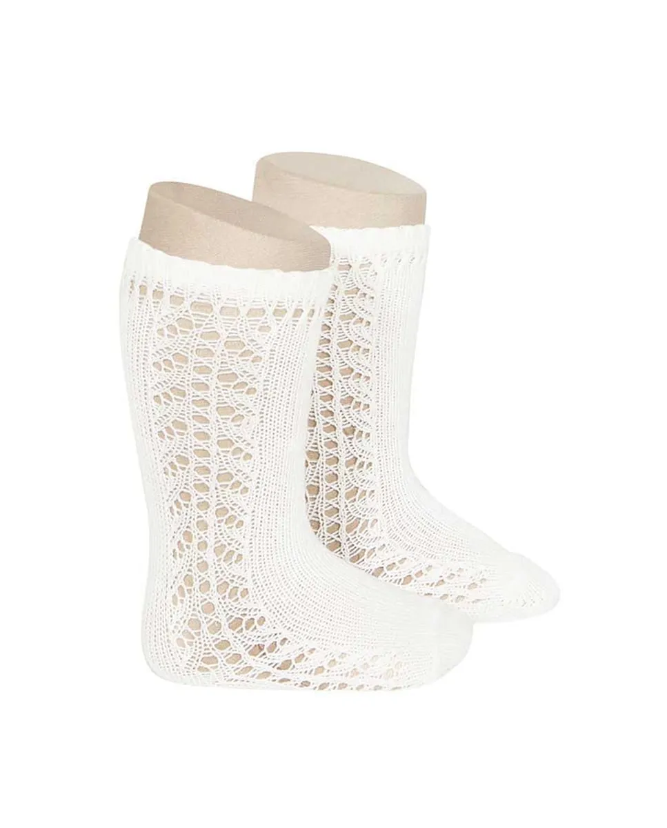 

Высокие ажурные носки Condor, белый