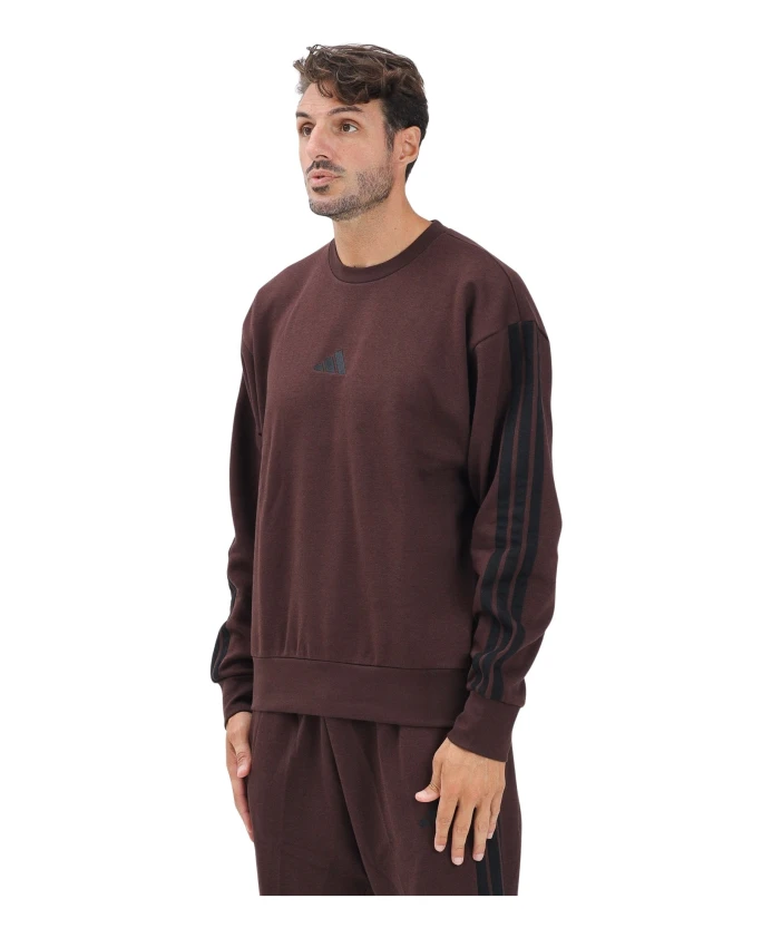 

Свитер Essentials из французской махровой ткани в 3 полоски Adidas, коричневый