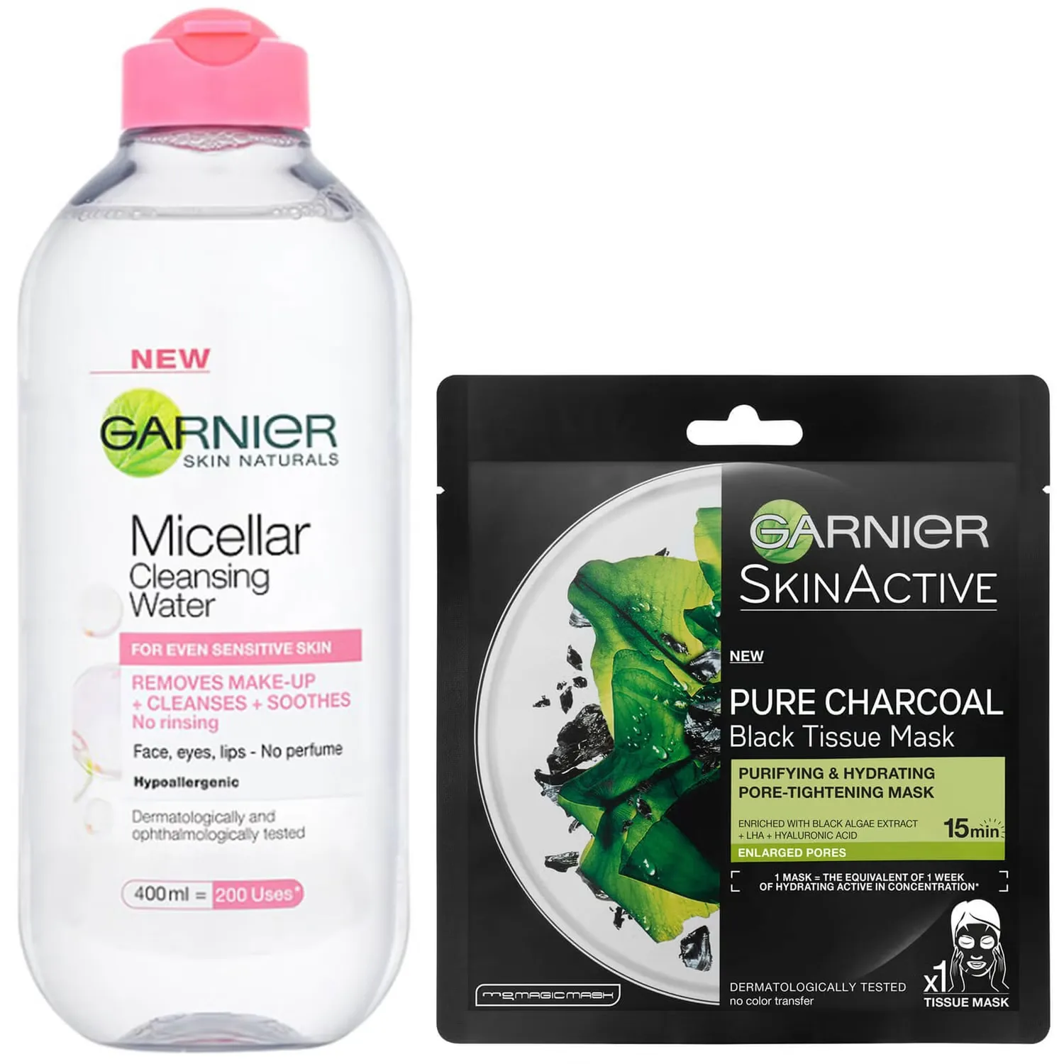 

Эксклюзивный набор Micellar Water Sensitive Skin и увлажняющая тканевая маска для лица для расширенных пор Garnier