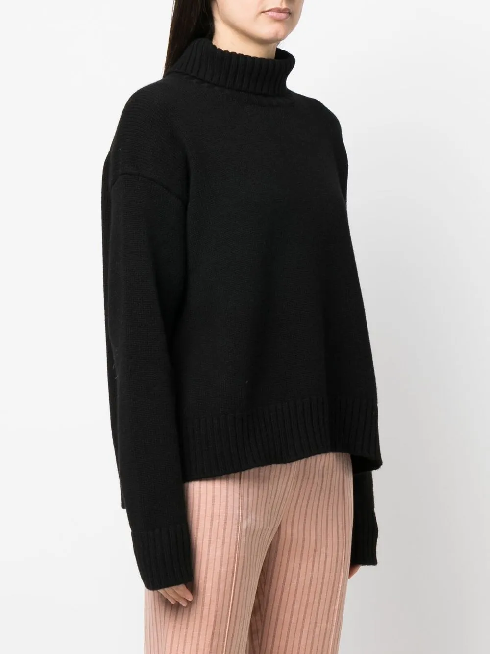 Джемпер свободного кроя с высоким воротником JIL SANDER, черный — фото 3