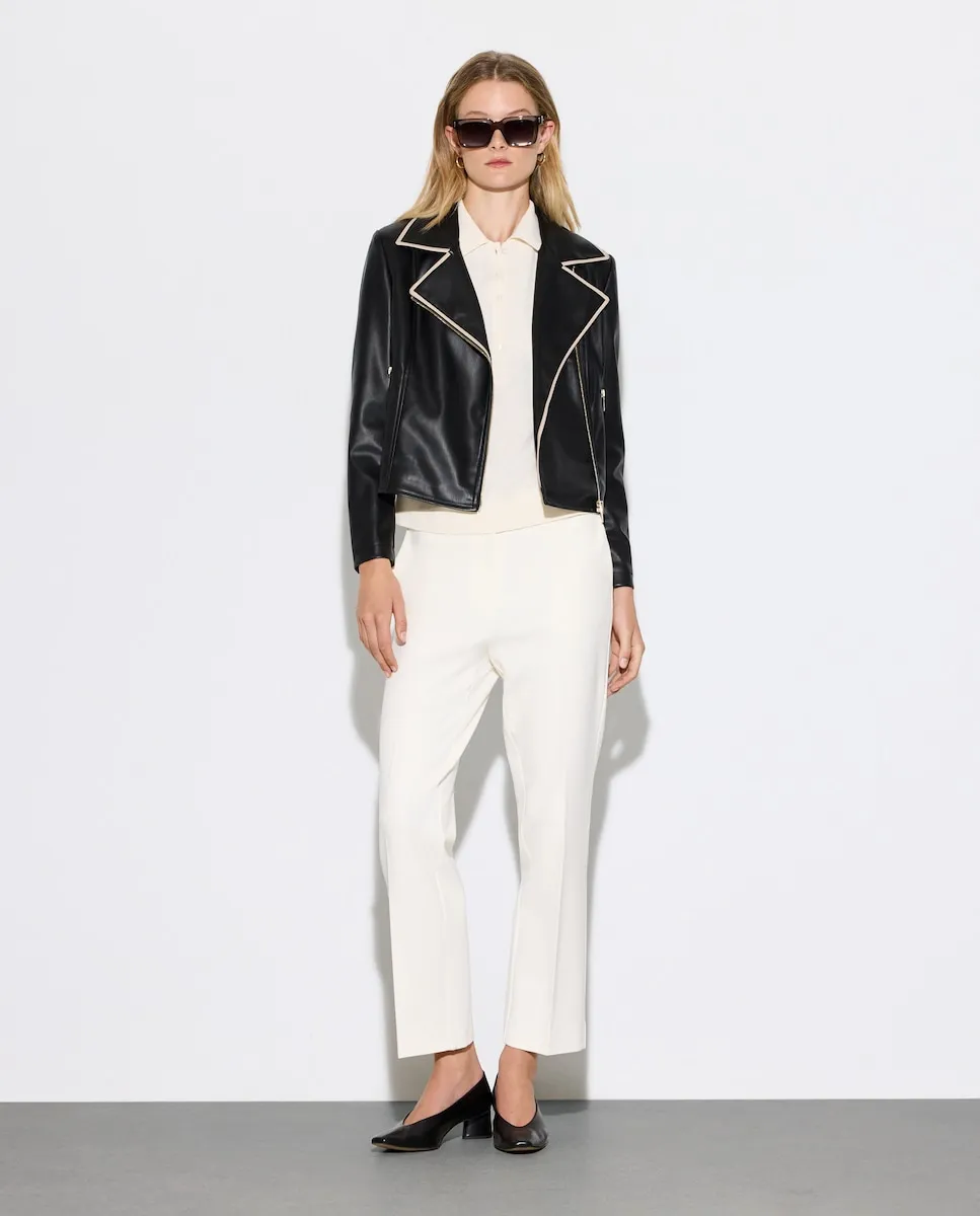 

Женские трикотажные полуприлегающие штаны Woman El Corte Inglés, экрю