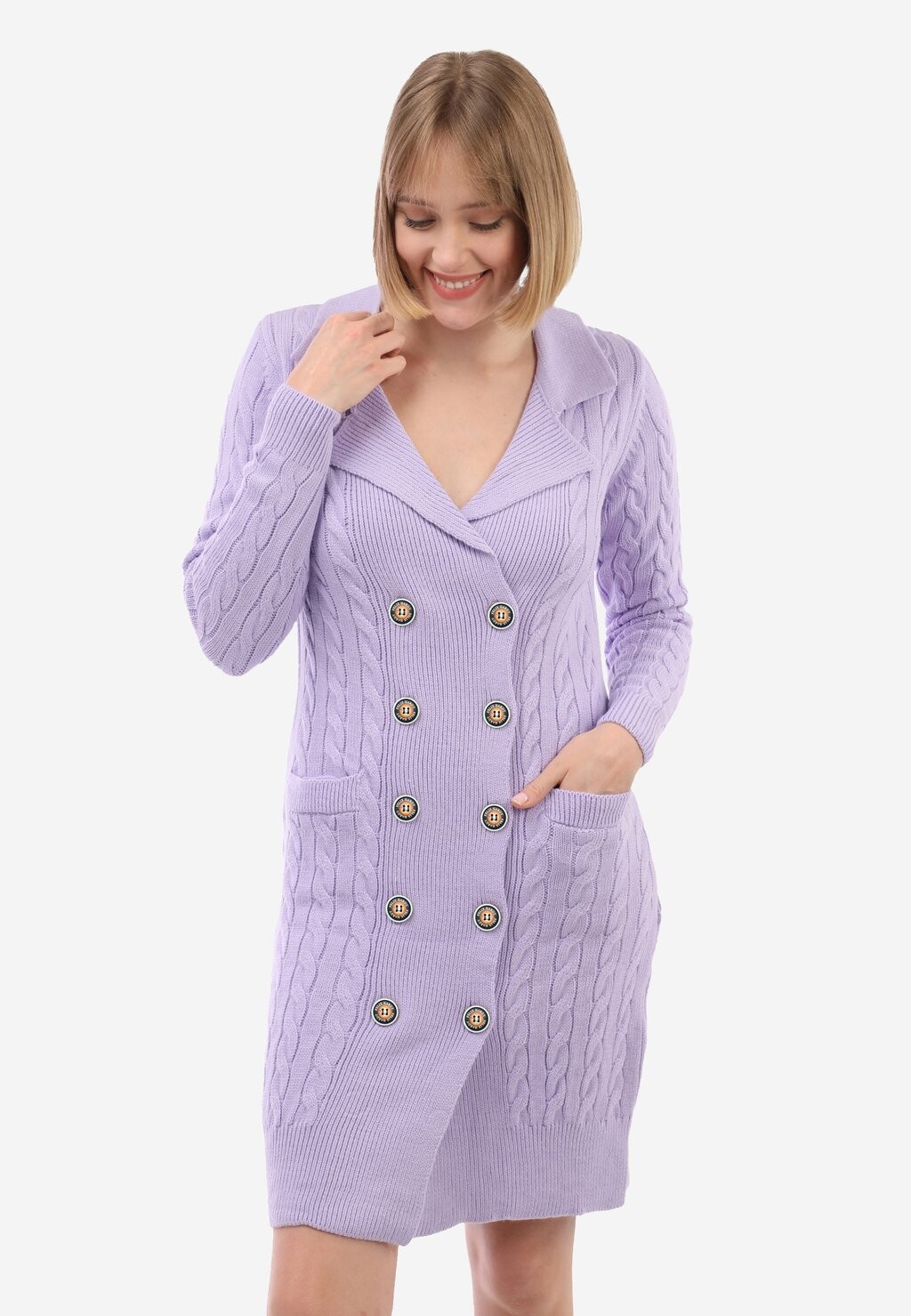 

Платье-джемпер LONG WITH BUTTON CLOSURE Felix Hardy, сиреневый
