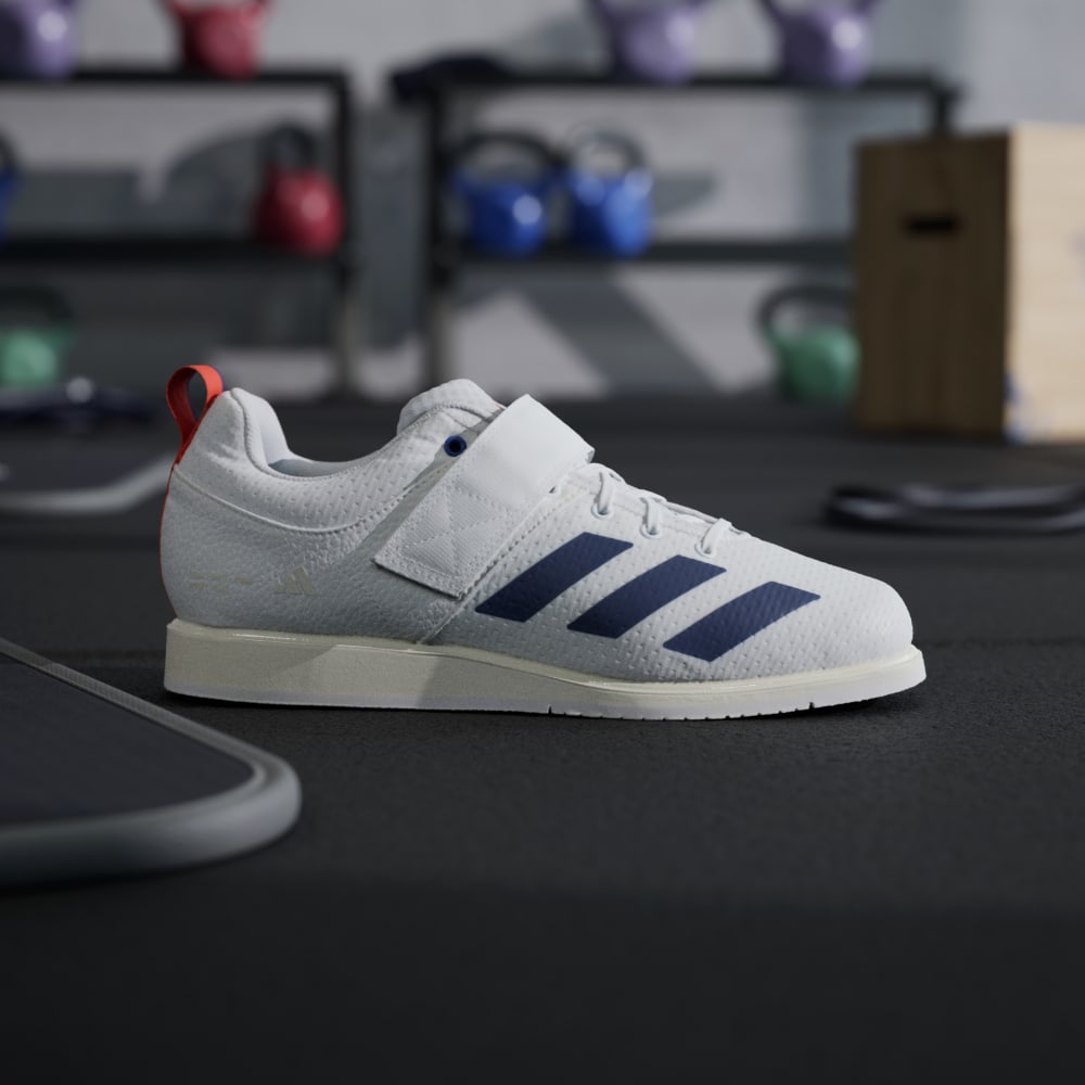 Кроссовки Adidas Powerlift 5 Weightlifting Shoes, цвет Cloud White/Dark Blue/Royal Blue — фото 2