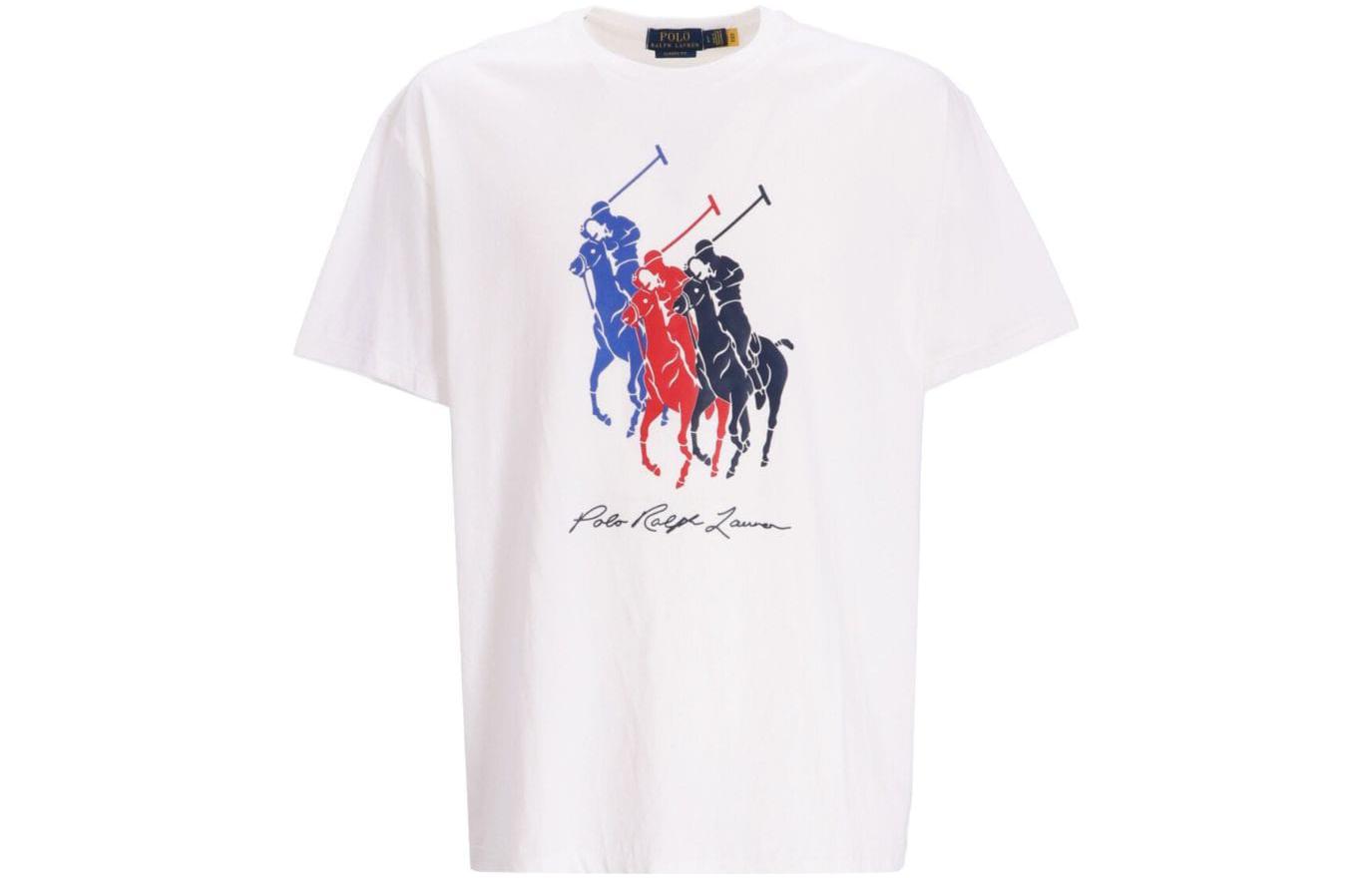 Футболка Cotton с принтом Big Pony Polo Ralph Lauren, белый — фото 3