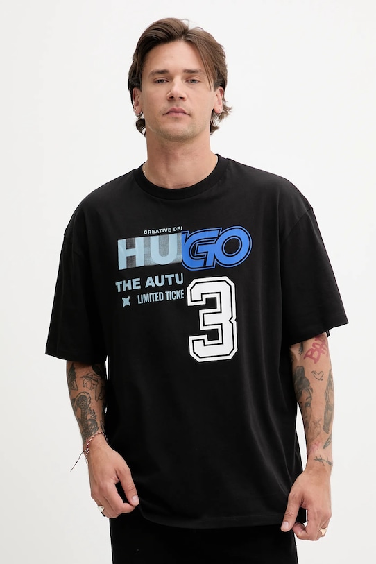 

Хлопковая футболка Hugo Blue, черный
