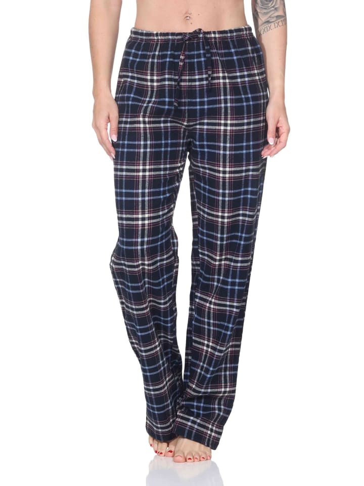

Пижамные брюки из фланели, клетчатый узор, темно-синего цвета NORMANN