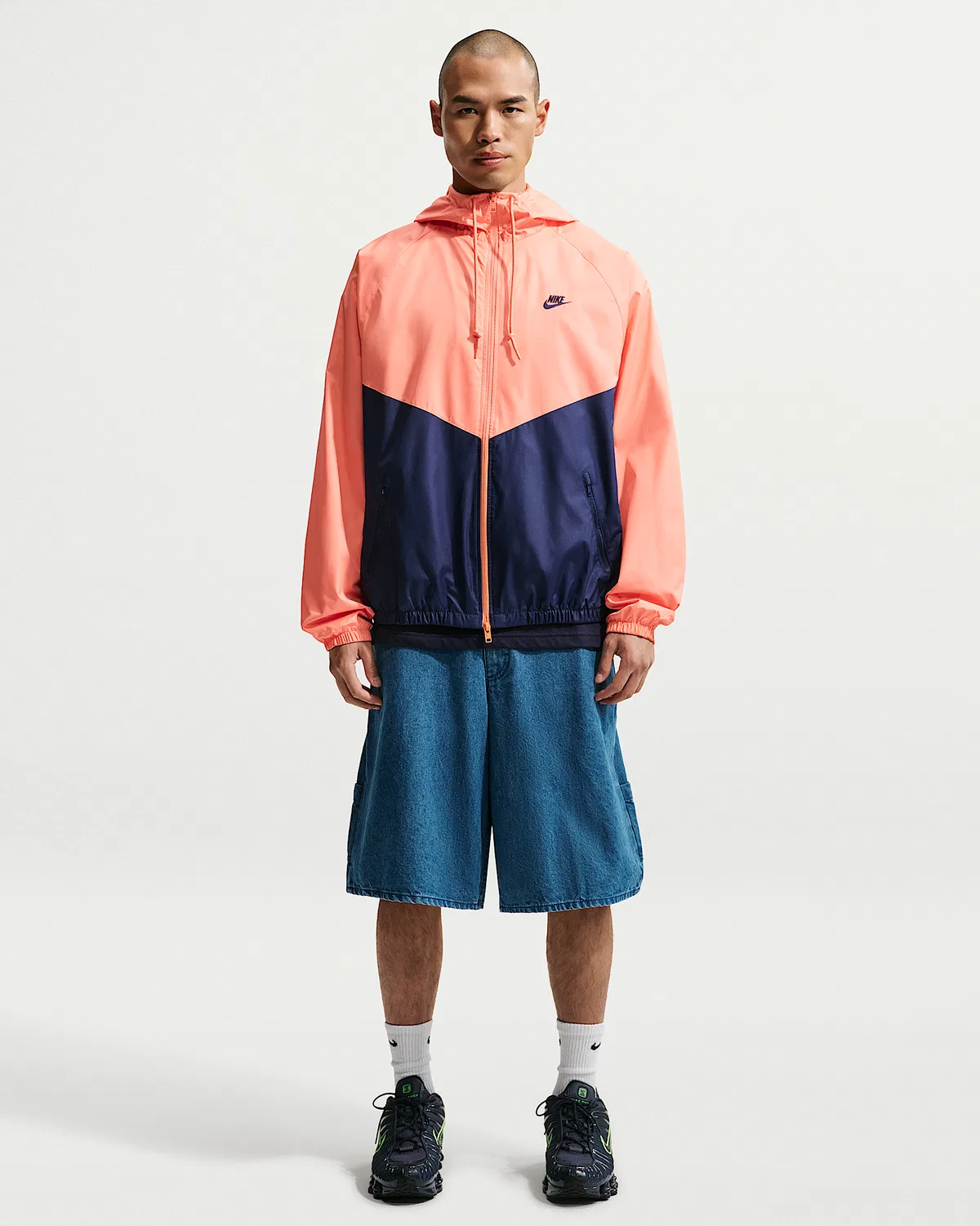 Мужская утепленная куртка Nike Windrunner, Orange Frost/Midnight Navy/Midnight Navy — фото 4