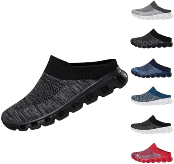 

Мужские мюли Hhhchpm слипоны без задника, дышащие с открытой пяткой, повседневные тапочки, черный