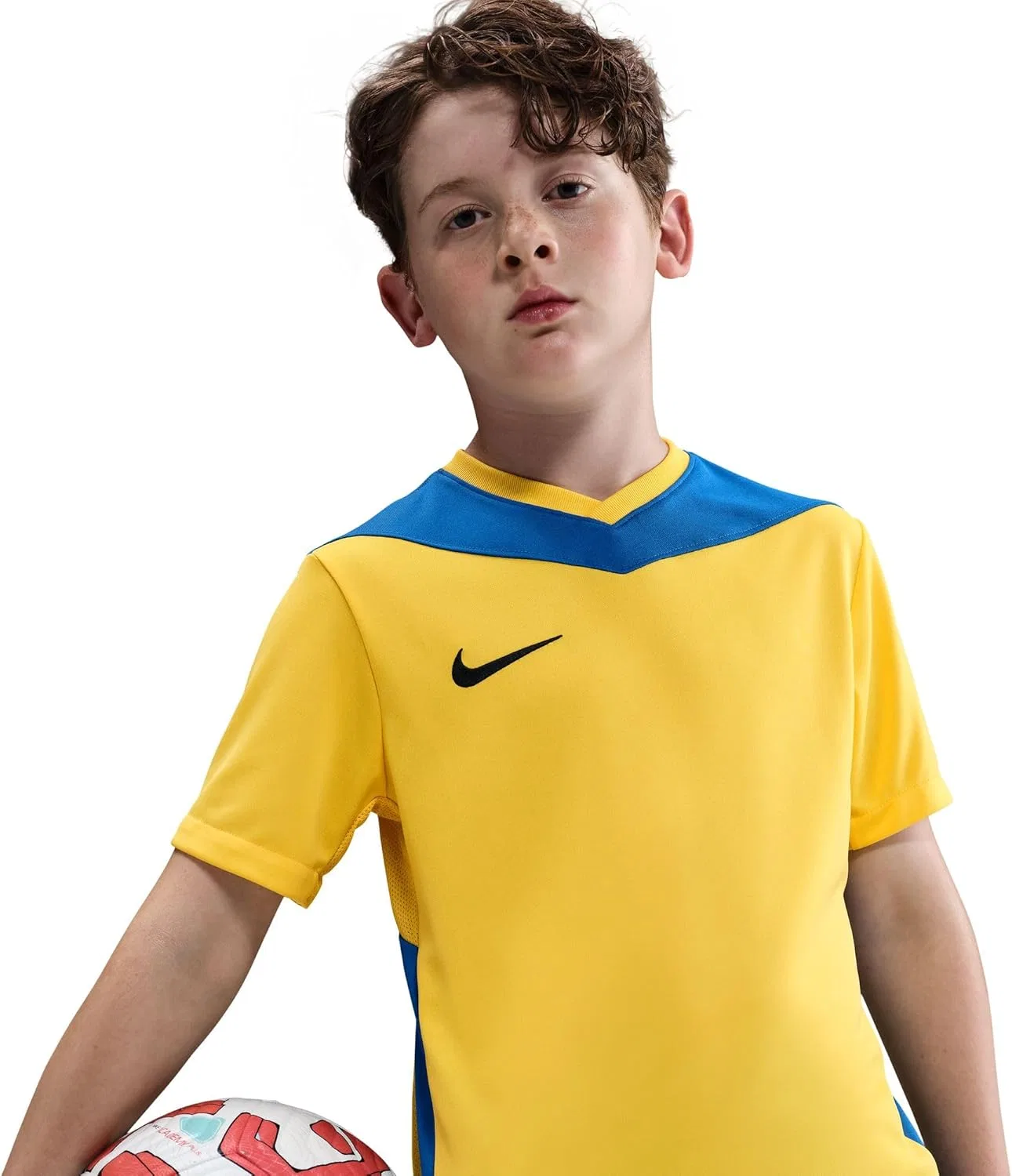 Футболка Nike Dri-FIT Park Derby IV, желто-сине-черный — фото 4