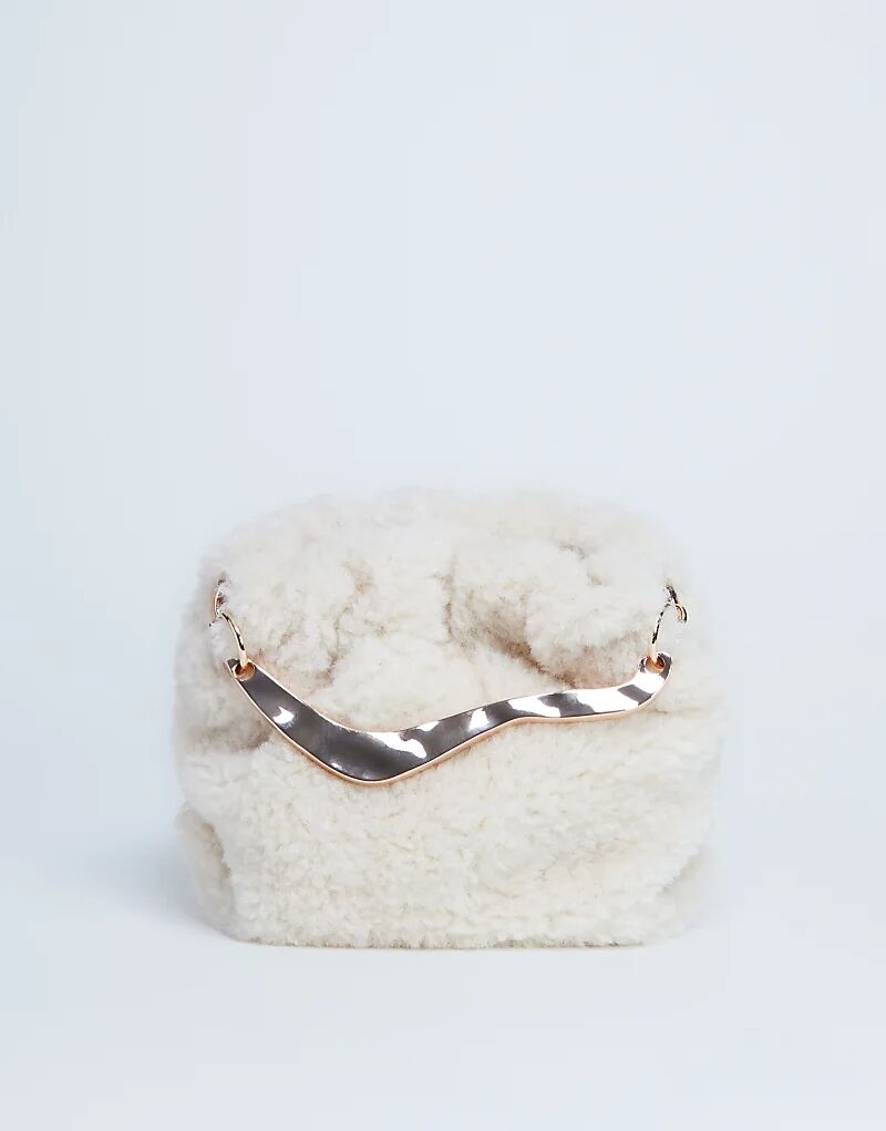 

Сумка-кошелек Topshop Gabriette с металлической ручкой и отделкой кремового цвета