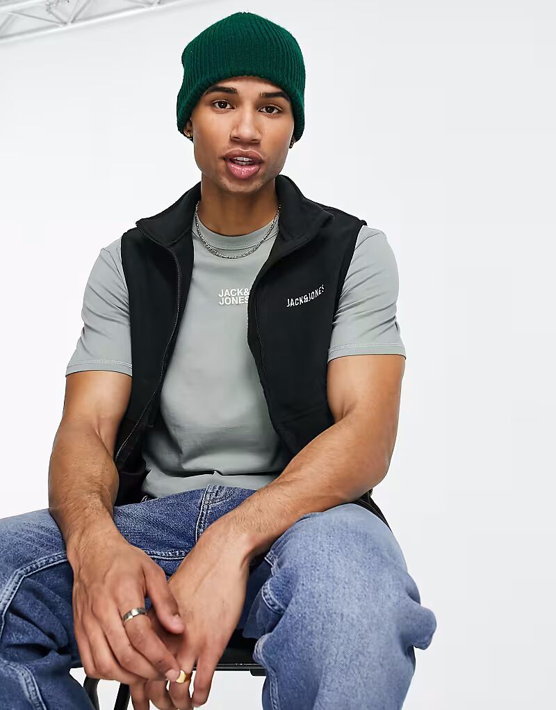 

Флисовый жилет Jack & Jones Core черного цвета
