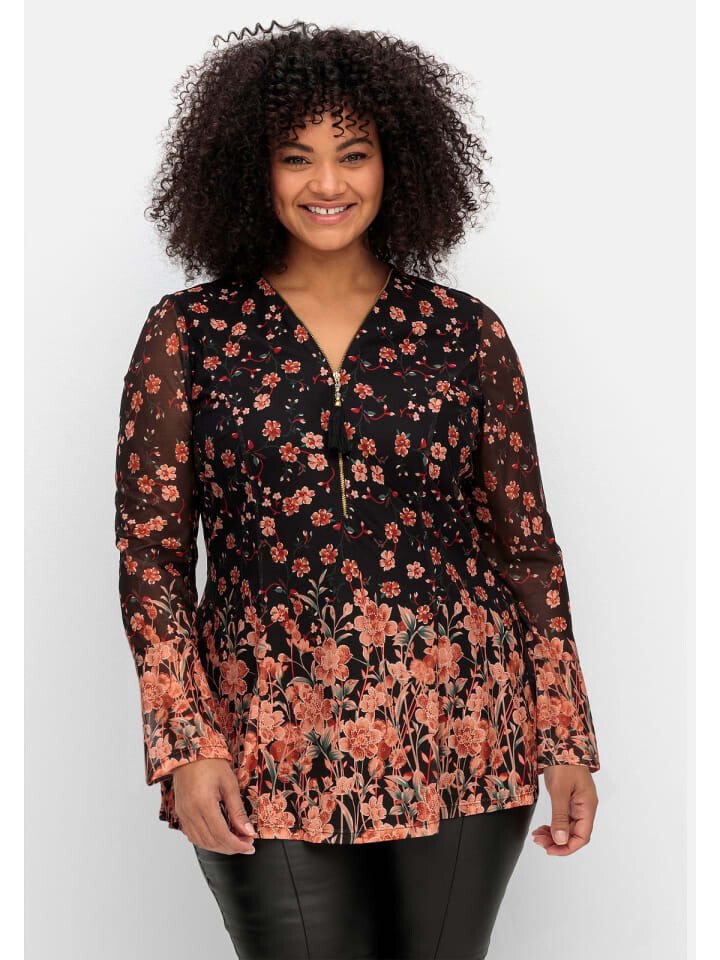 

Туника sheego by Joe Browns Long aus Mesh, цвет schwarz gemustert