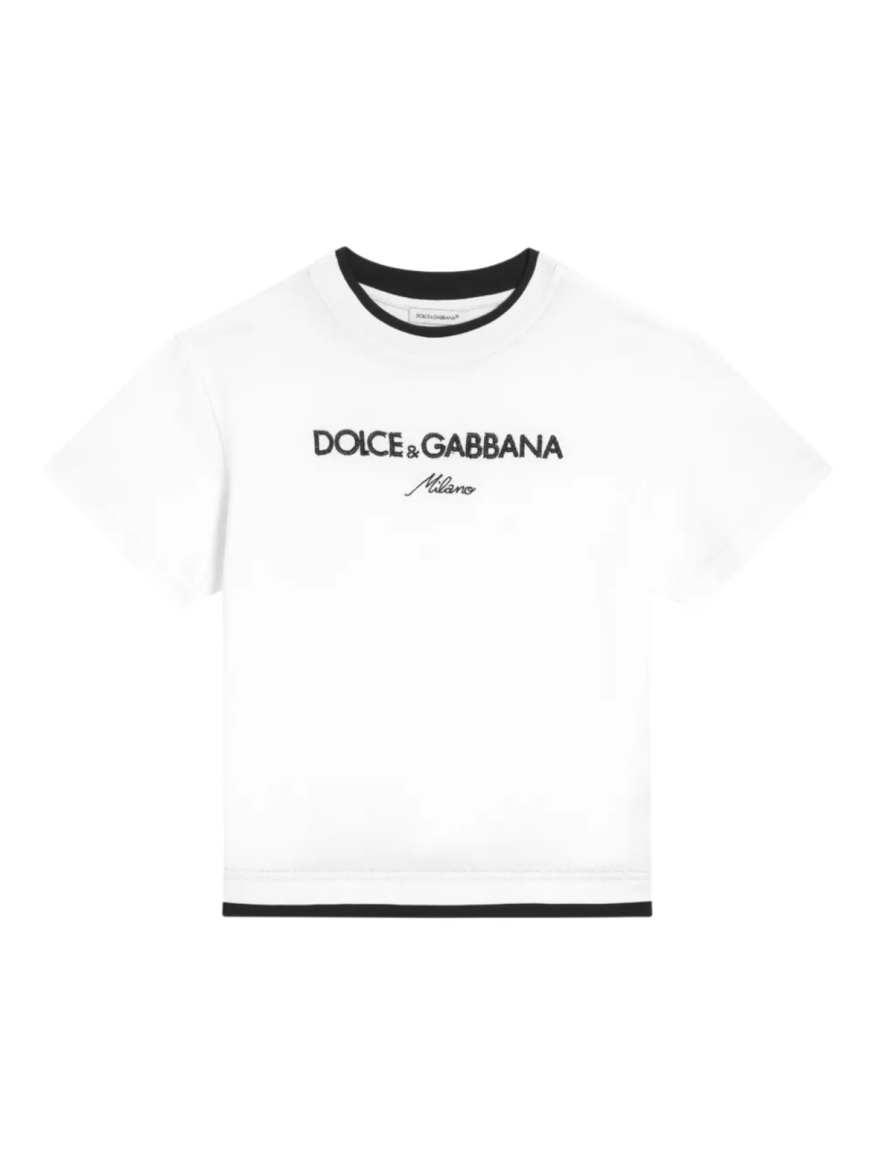 

Dolce & Gabbana Kids футболка с вышитым логотипом, белый