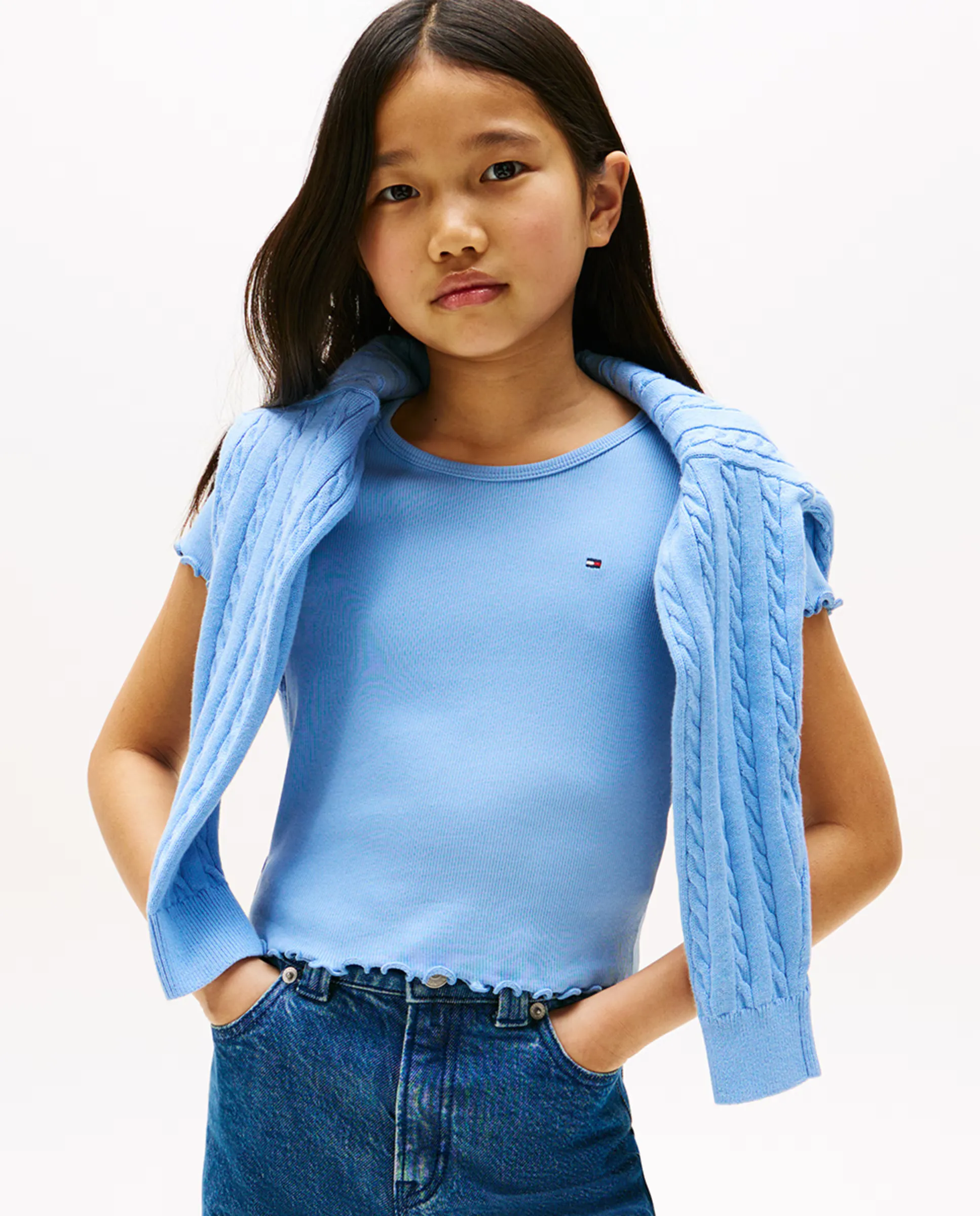 

Детская короткорукавная жаккардовая футболка Tommy Hilfiger, синий