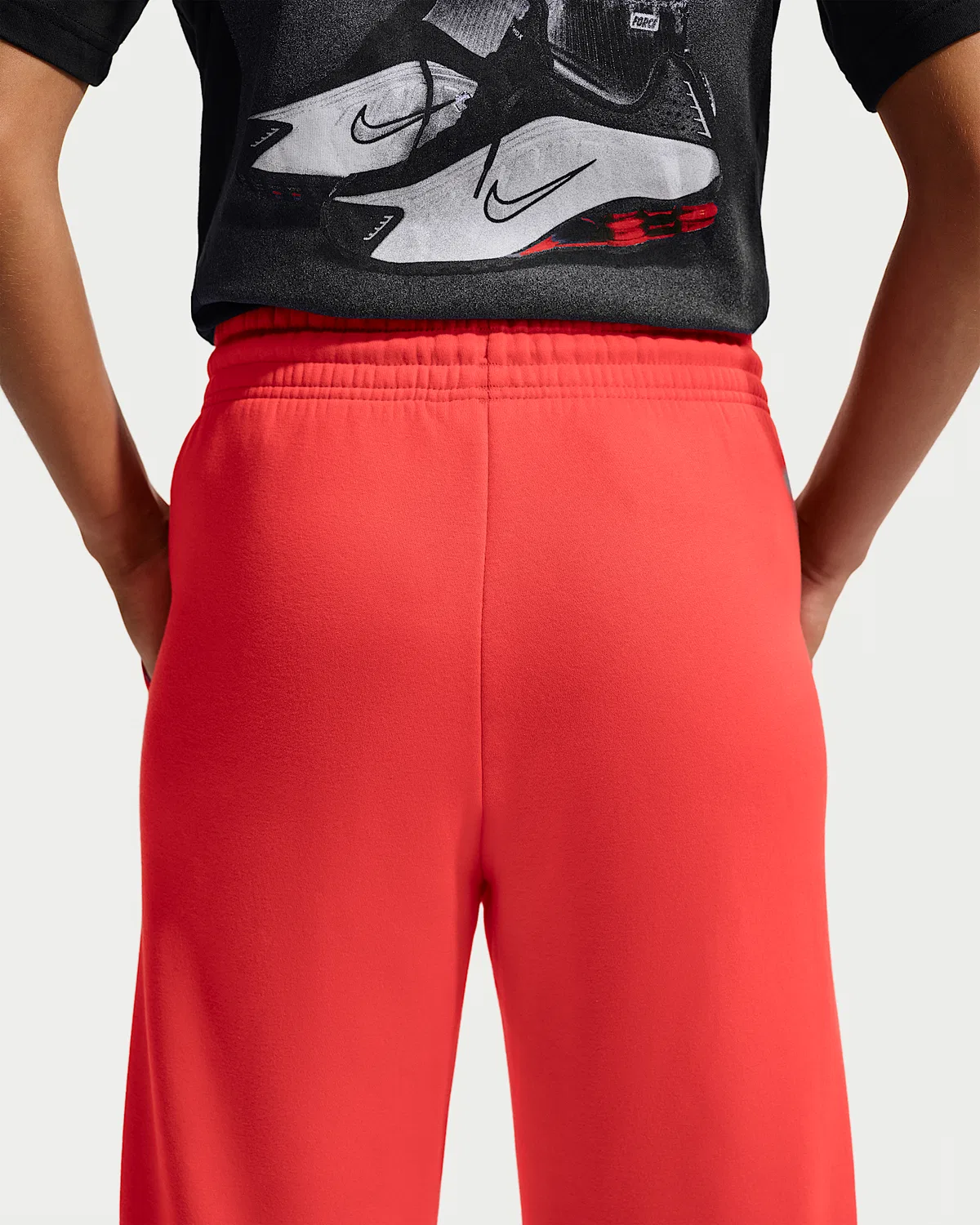 Женские широкие брюки с высокой посадкой Nike Sportswear Phoenix Fleece, Light Crimson/Sail — фото 3