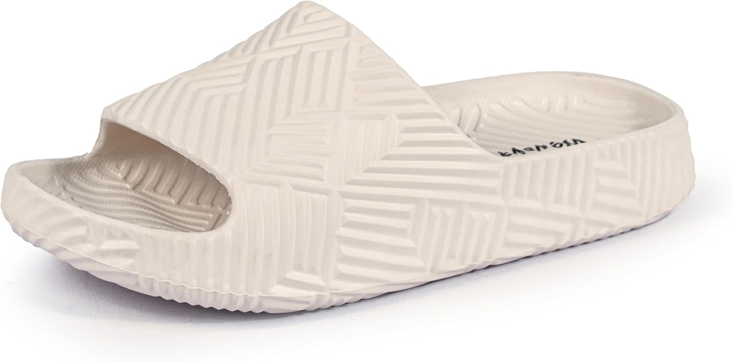 

Шлепанцы Weweya для женщин и мужчин - тапочки для душа - нескользящие домашние тапочки - легкие пляжные сандалии, бежевый