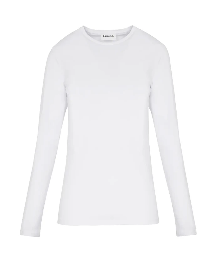 

Футболка с круглым вырезом и длинными рукавами P.A.R.O.S.H., белый